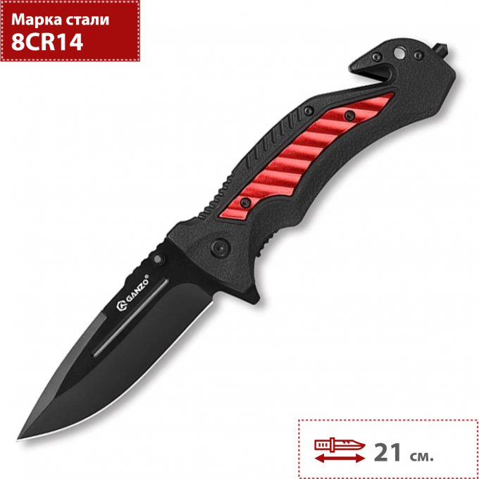 Нож GANZO черно-красный G628-RD Нож GANZO черно-красный G628-RD