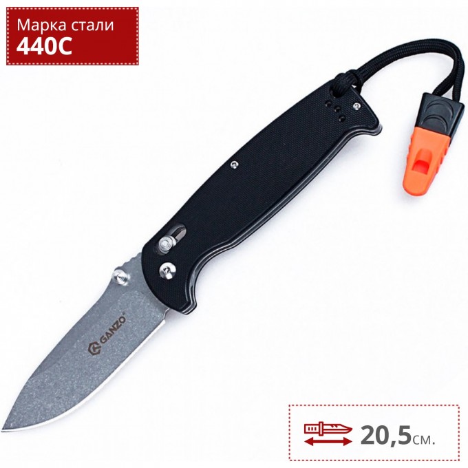 Нож GANZO G7412-BK-WS Нож GANZO G7412-BK-WS