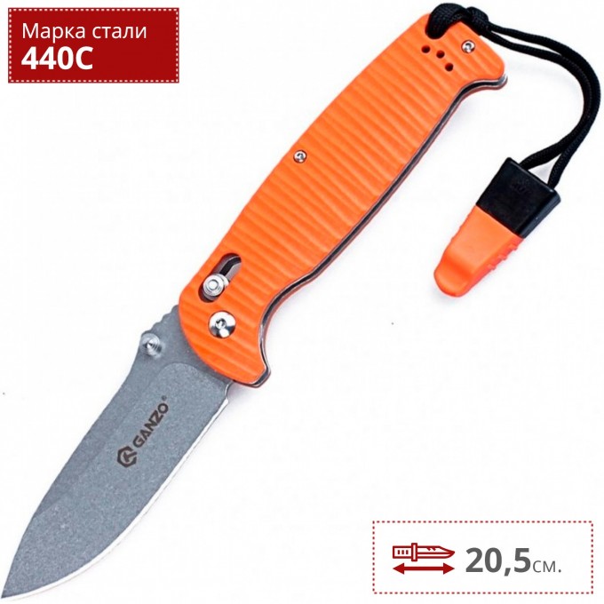 Нож GANZO G7412P-OR-WS Нож GANZO G7412P-OR-WS
