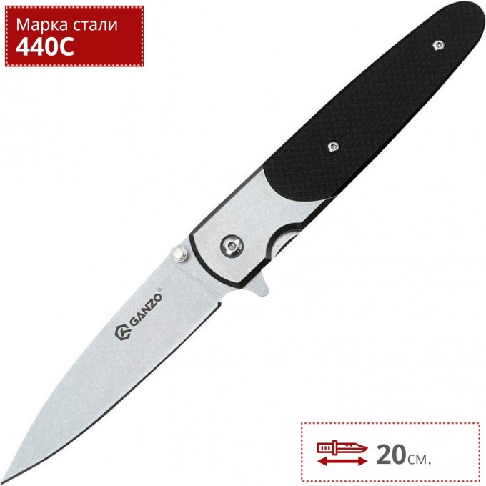 Нож GANZO G743-2-BK Нож GANZO G743-2-BK