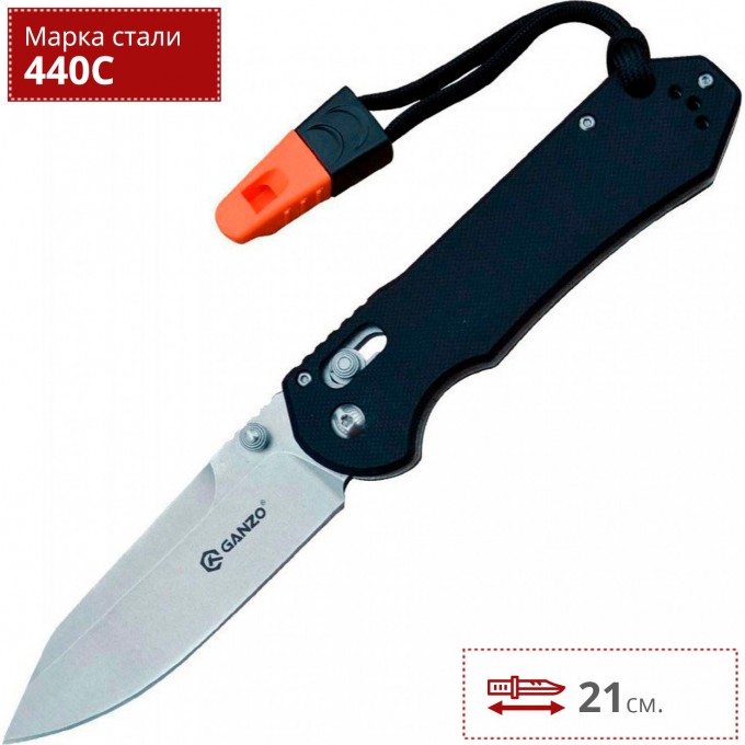 Нож GANZO G7452-BK-WS Нож GANZO G7452-BK-WS